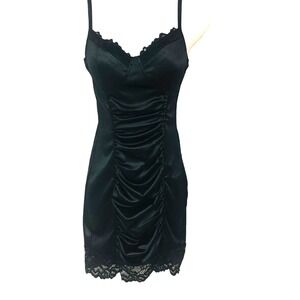 Windsor Womens BodyCon Slip Dress XS S Black Goth Witchy Whimsigoth‎ Dark Fairy